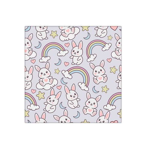 Seamless Pattern With Cute Rabbit Character Satin Bandana Scarf 22  x 22  from ArtsNow.com Front