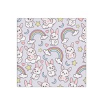Seamless Pattern With Cute Rabbit Character Satin Bandana Scarf 22  x 22 