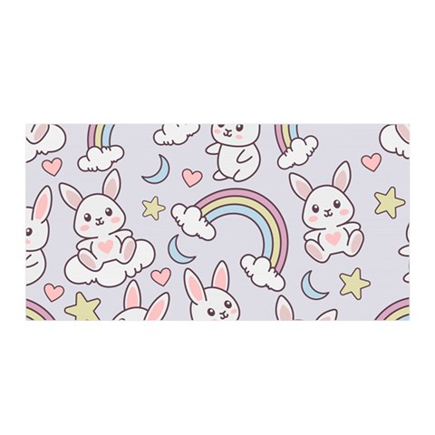 Seamless Pattern With Cute Rabbit Character Satin Wrap 35  x 70  from ArtsNow.com Front