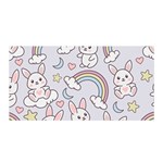 Seamless Pattern With Cute Rabbit Character Satin Wrap 35  x 70 