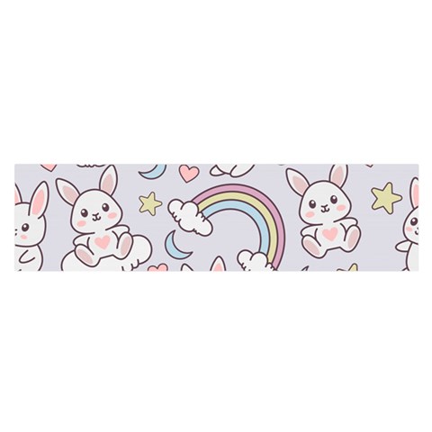 Seamless Pattern With Cute Rabbit Character Oblong Satin Scarf (16  x 60 ) from ArtsNow.com Front