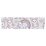 Seamless Pattern With Cute Rabbit Character Oblong Satin Scarf (16  x 60 )