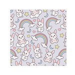Seamless Pattern With Cute Rabbit Character Square Satin Scarf (30  x 30 )