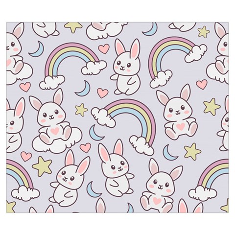Seamless Pattern With Cute Rabbit Character Zipper Large Tote Bag from ArtsNow.com Front