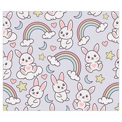 Seamless Pattern With Cute Rabbit Character Zipper Large Tote Bag from ArtsNow.com Front
