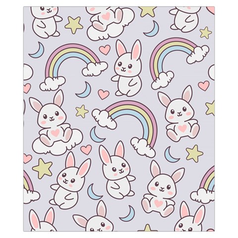 Seamless Pattern With Cute Rabbit Character Drawstring Pouch (XS) from ArtsNow.com Front