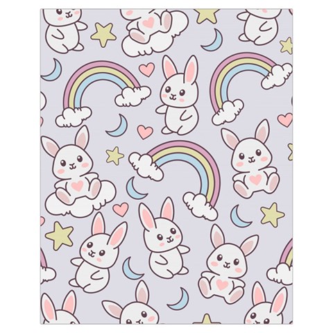 Seamless Pattern With Cute Rabbit Character Drawstring Pouch (XL) from ArtsNow.com Front