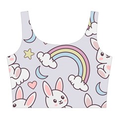 Seamless Pattern With Cute Rabbit Character Midi Sleeveless Dress from ArtsNow.com Top Front