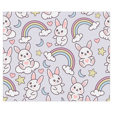 Seamless Pattern With Cute Rabbit Character Zipper Medium Tote Bag from ArtsNow.com Front