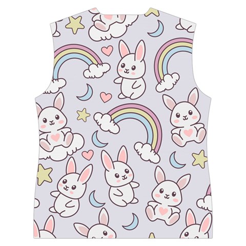 Seamless Pattern With Cute Rabbit Character Women s Button Up Vest from ArtsNow.com Back