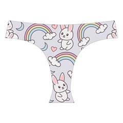 Seamless Pattern With Cute Rabbit Character Cross Back Hipster Bikini Set from ArtsNow.com Front Under