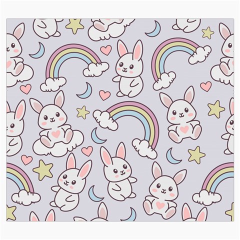Seamless Pattern With Cute Rabbit Character Roll Up Canvas Pencil Holder (S) from ArtsNow.com Front