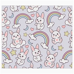 Seamless Pattern With Cute Rabbit Character Roll Up Canvas Pencil Holder (S) from ArtsNow.com Front
