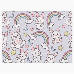 Seamless Pattern With Cute Rabbit Character Roll Up Canvas Pencil Holder (M) from ArtsNow.com Front