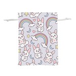 Seamless Pattern With Cute Rabbit Character Lightweight Drawstring Pouch (L)