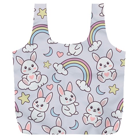Seamless Pattern With Cute Rabbit Character Full Print Recycle Bag (XXL) from ArtsNow.com Front