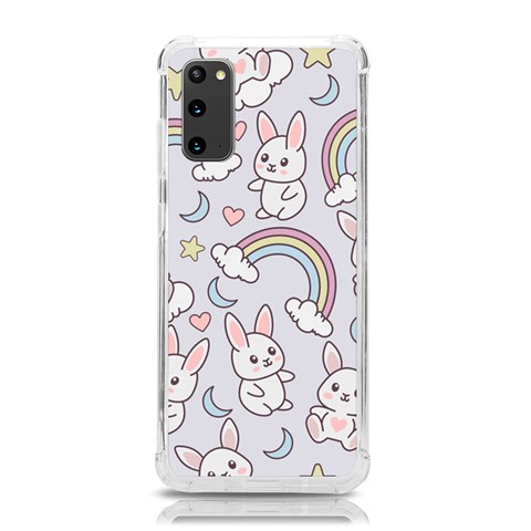 Seamless Pattern With Cute Rabbit Character Samsung Galaxy S20 6.2 Inch TPU UV Case from ArtsNow.com Front