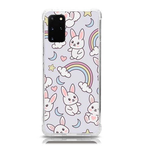 Seamless Pattern With Cute Rabbit Character Samsung Galaxy S20Plus 6.7 Inch TPU UV Case from ArtsNow.com Front