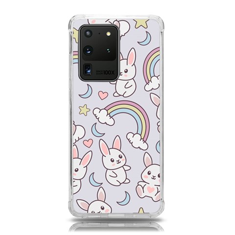 Seamless Pattern With Cute Rabbit Character Samsung Galaxy S20 Ultra 6.9 Inch TPU UV Case from ArtsNow.com Front