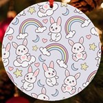 Seamless Pattern With Cute Rabbit Character UV Print Acrylic Ornament Round