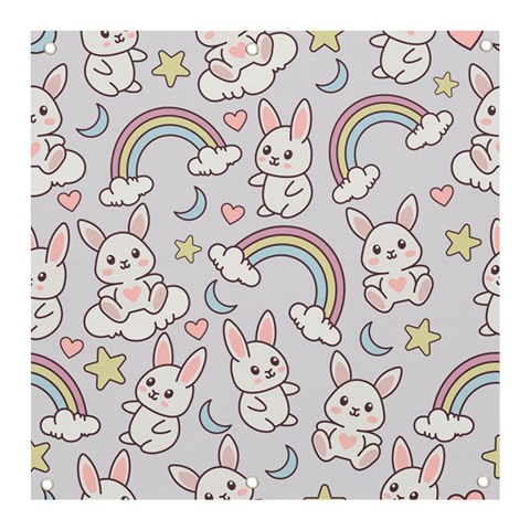 Seamless Pattern With Cute Rabbit Character Banner and Sign 3  x 3  from ArtsNow.com Front