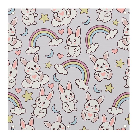 Seamless Pattern With Cute Rabbit Character Banner and Sign 4  x 4  from ArtsNow.com Front