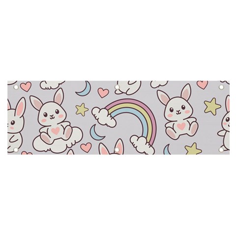 Seamless Pattern With Cute Rabbit Character Banner and Sign 6  x 2  from ArtsNow.com Front