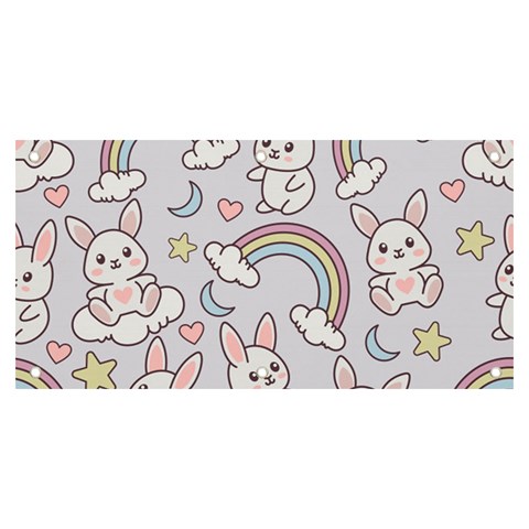 Seamless Pattern With Cute Rabbit Character Banner and Sign 6  x 3  from ArtsNow.com Front
