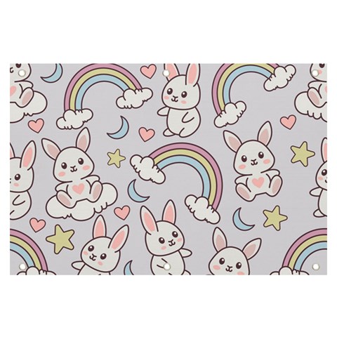 Seamless Pattern With Cute Rabbit Character Banner and Sign 6  x 4  from ArtsNow.com Front