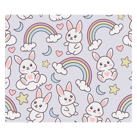 Seamless Pattern With Cute Rabbit Character Premium Plush Fleece Blanket (Small) from ArtsNow.com 50 x40  Blanket Front
