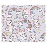 Seamless Pattern With Cute Rabbit Character Premium Plush Fleece Blanket (Small)