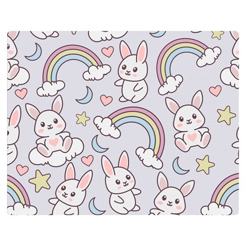 Seamless Pattern With Cute Rabbit Character Premium Plush Fleece Blanket (Medium) from ArtsNow.com 60 x50  Blanket Front
