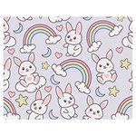 Seamless Pattern With Cute Rabbit Character Premium Plush Fleece Blanket (Medium)
