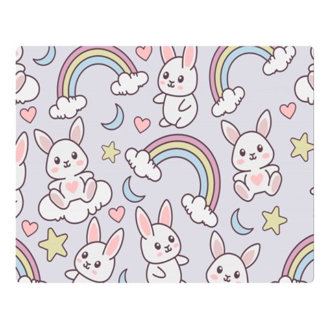 Seamless Pattern With Cute Rabbit Character Premium Plush Fleece Blanket (Large) from ArtsNow.com 80 x60  Blanket Front