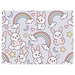 Seamless Pattern With Cute Rabbit Character Premium Plush Fleece Blanket (Extra Small)