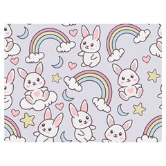 Seamless Pattern With Cute Rabbit Character Two Sides Premium Plush Fleece Blanket (Extra Small) from ArtsNow.com 40 x30  Blanket Back