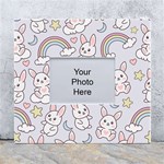 Seamless Pattern With Cute Rabbit Character White Wall Photo Frame 5  x 7 