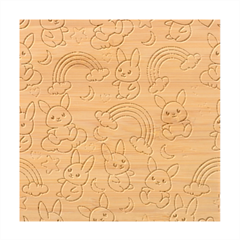 Seamless Pattern With Cute Rabbit Character Bamboo Coaster Set from ArtsNow.com Coaster 3