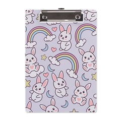 Seamless Pattern With Cute Rabbit Character A5 Acrylic Clipboard from ArtsNow.com Front