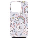 Seamless Pattern With Cute Rabbit Character iPhone 14 Pro Black UV Print Case