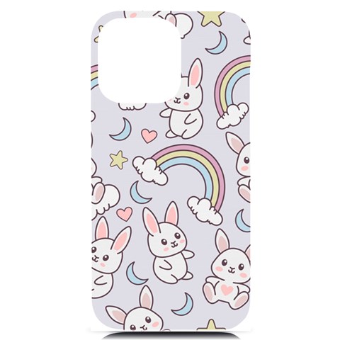 Seamless Pattern With Cute Rabbit Character iPhone 14 Pro Max Black UV Print Case from ArtsNow.com Front