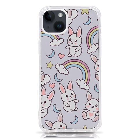 Seamless Pattern With Cute Rabbit Character iPhone 14 Plus TPU UV Print Case from ArtsNow.com Front