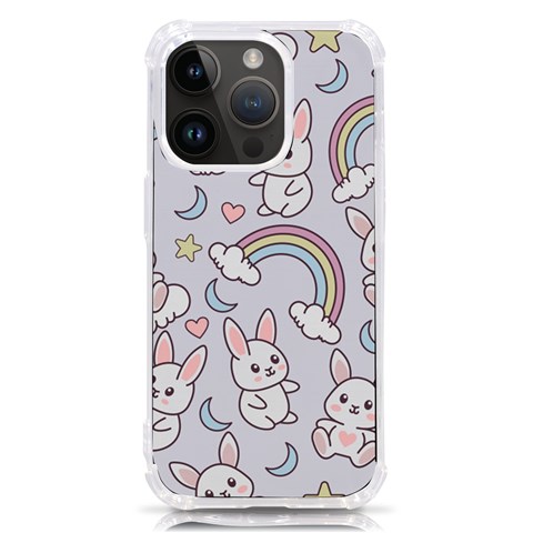 Seamless Pattern With Cute Rabbit Character iPhone 14 Pro TPU UV Print Case from ArtsNow.com Front