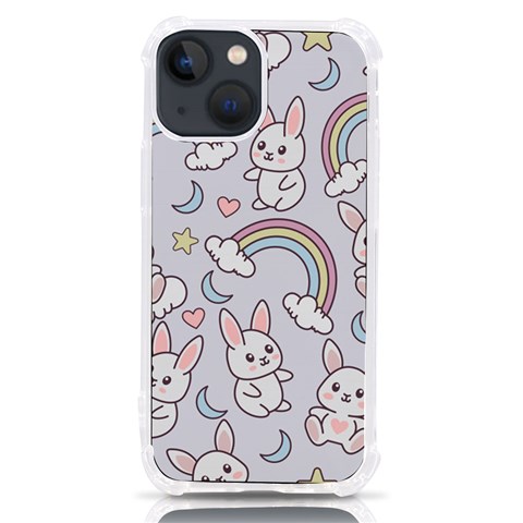 Seamless Pattern With Cute Rabbit Character iPhone 13 mini TPU UV Print Case from ArtsNow.com Front