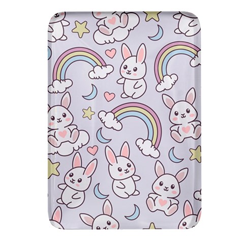 Seamless Pattern With Cute Rabbit Character Rectangular Glass Fridge Magnet (4 pack) from ArtsNow.com Front