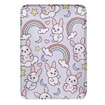 Seamless Pattern With Cute Rabbit Character Rectangular Glass Fridge Magnet (4 pack)