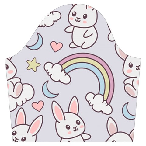 Seamless Pattern With Cute Rabbit Character Trumpet Sleeve Cropped Top from ArtsNow.com Sleeve Right