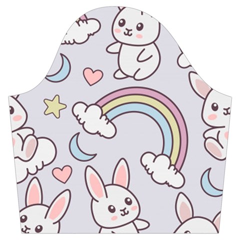 Seamless Pattern With Cute Rabbit Character Trumpet Sleeve Cropped Top from ArtsNow.com Sleeve Left