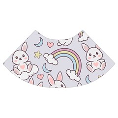 Seamless Pattern With Cute Rabbit Character Trumpet Sleeve Cropped Top from ArtsNow.com Cuff Left