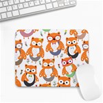 Cute Colorful Owl Cartoon Seamless Pattern Small Mousepad